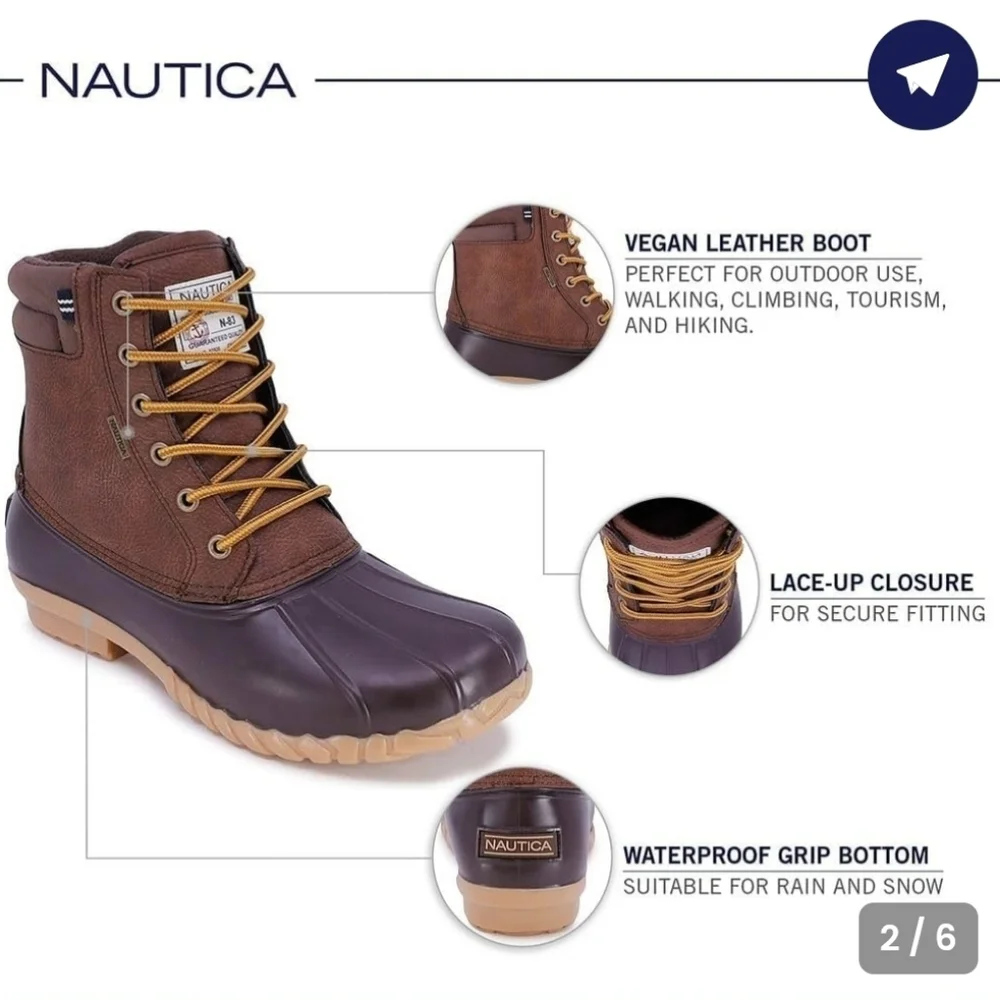 Nautica Water Resistant Lace Up Channing Duck Boot
